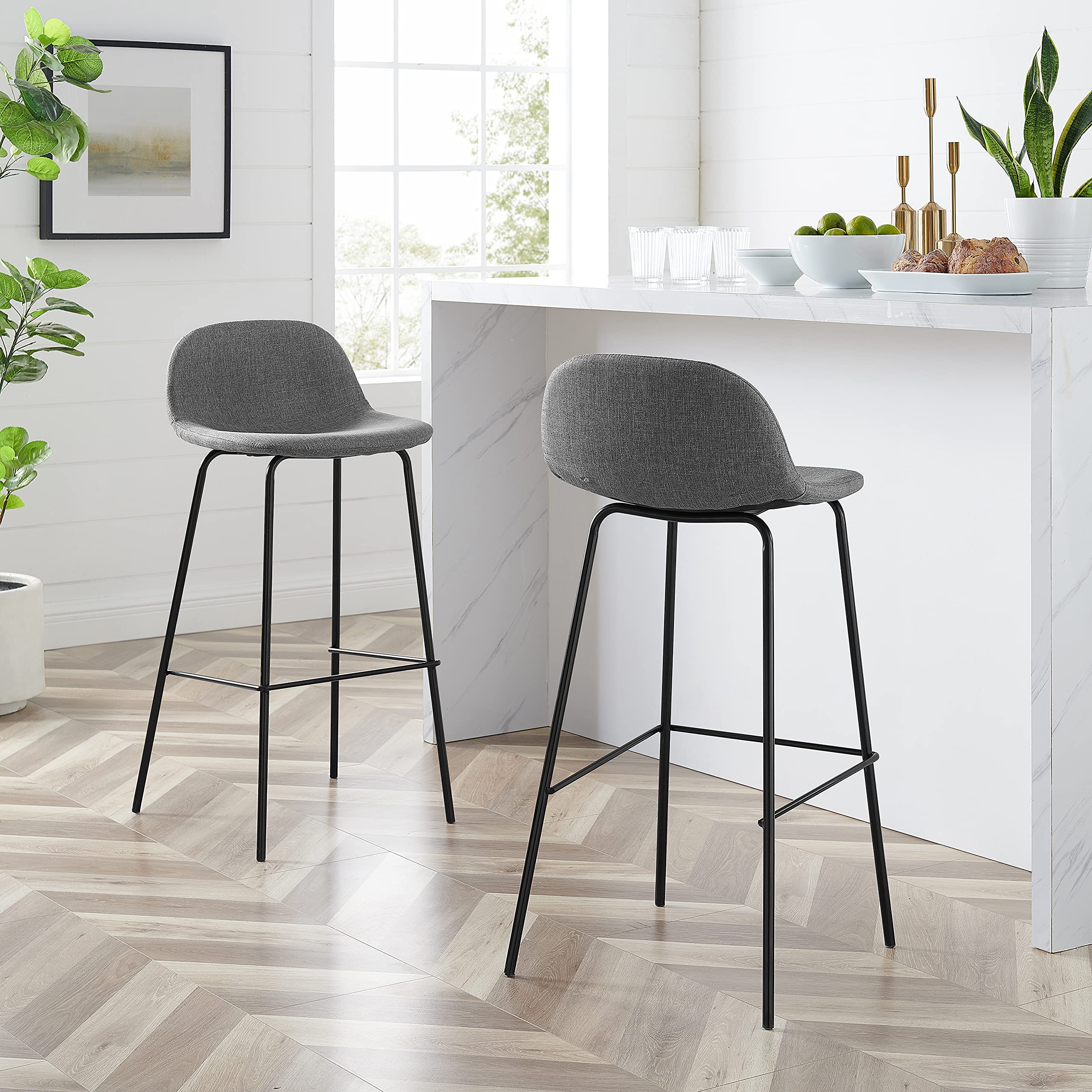 Riley Upholstered Seat Bar Stools - Thumbnail 3