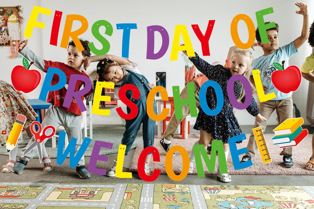 First Day Of Preschool Banner Decorations, Back To School Preschool Party Supplies, Welcome Back To Preschool Banner, Back To Sc