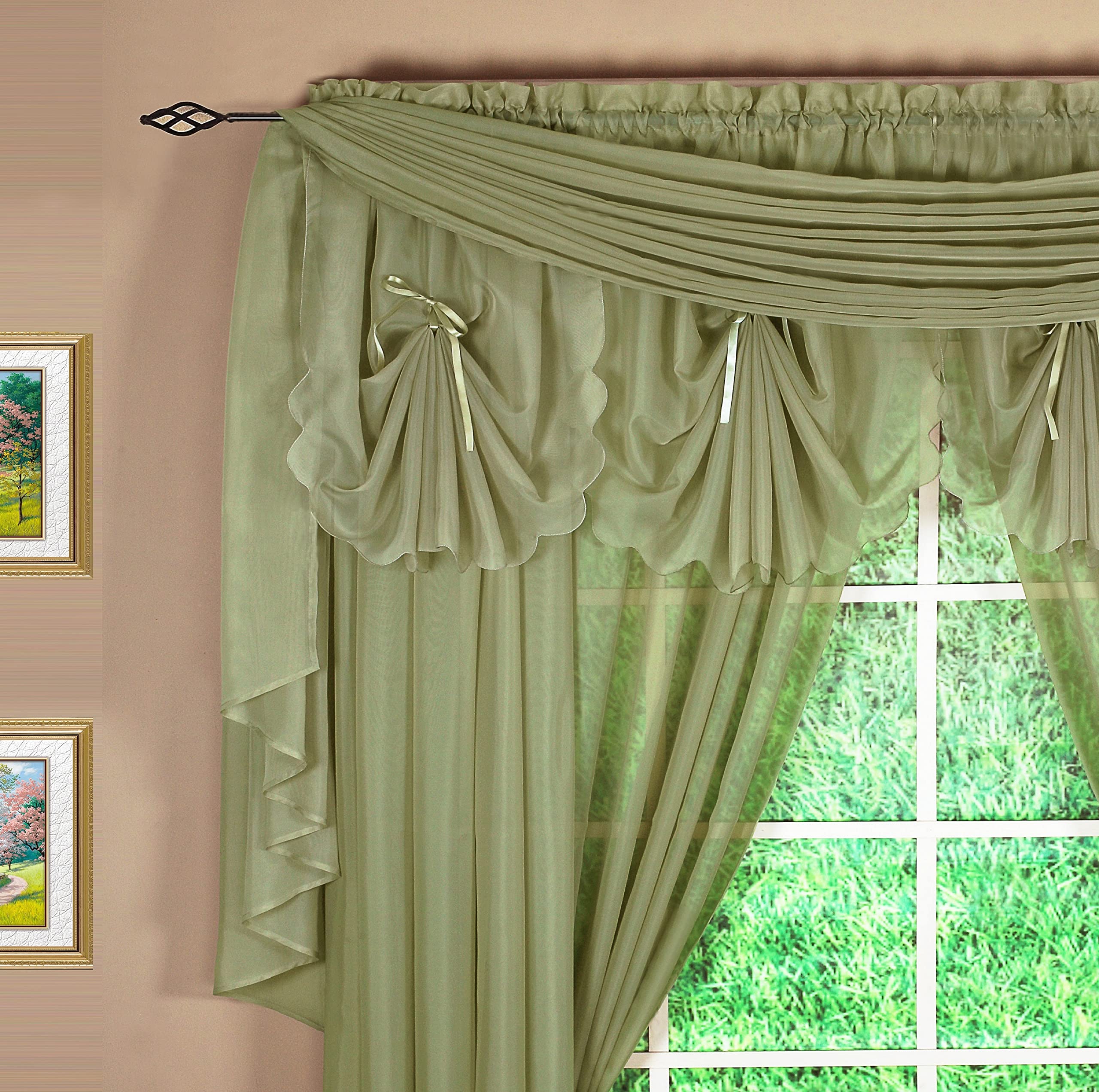 Today'S Curtain Emelia Original Voile Scarf 216', Dusty Leaf, 45' W X 216' L