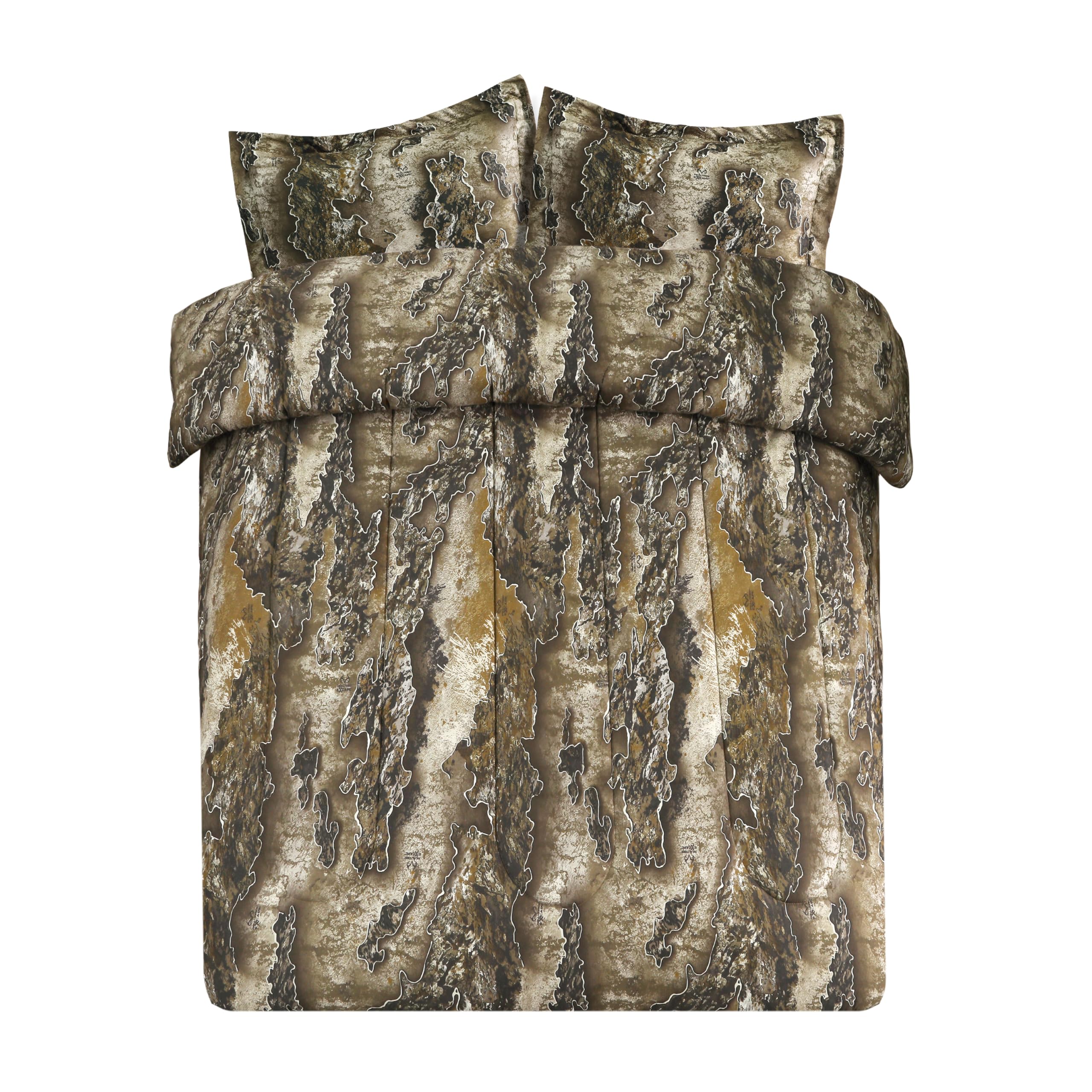 VISI-ONE Realtree Excape Camo Comforter Set Full Size 3 Piece - Cozy Soft Lightweight Microfiber Bedding Machine Washable - Rust