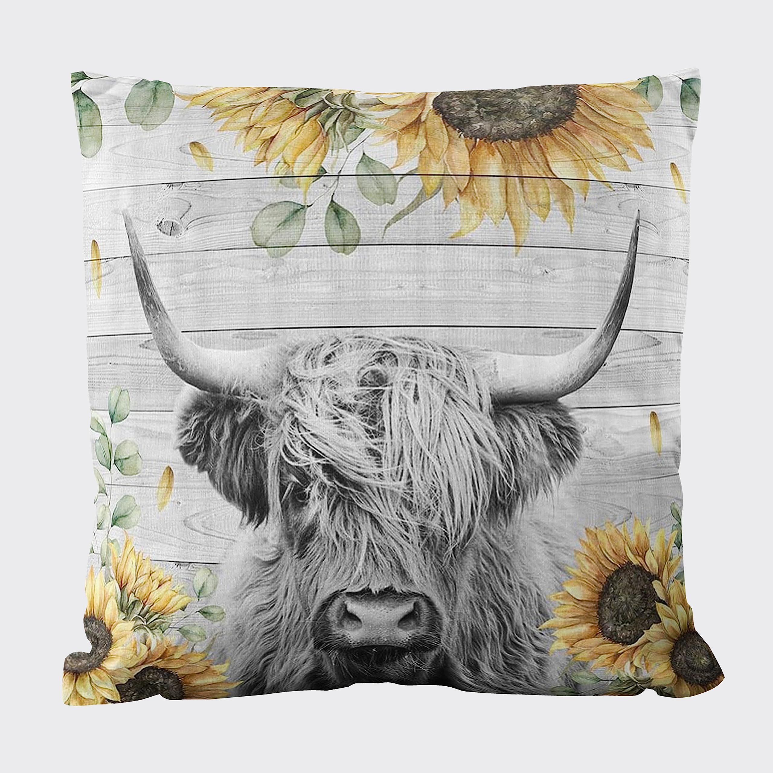 Topxmai Highland Cow Decorative Pillow Cover