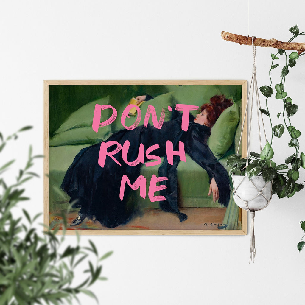 Twodays Maximalist Wall Decor, Eclectic Aesthetic Large Wall Art Print, Don'T Rush Me Altered Art Portrait, Antique Victorian Ga