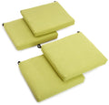 Blazing Needles Outdoor Spun Poly 19-Inch by 20-Inch by 3-1/2-Inch All Weather UV Resistant Zippered Cushions, Lime, Set of 4