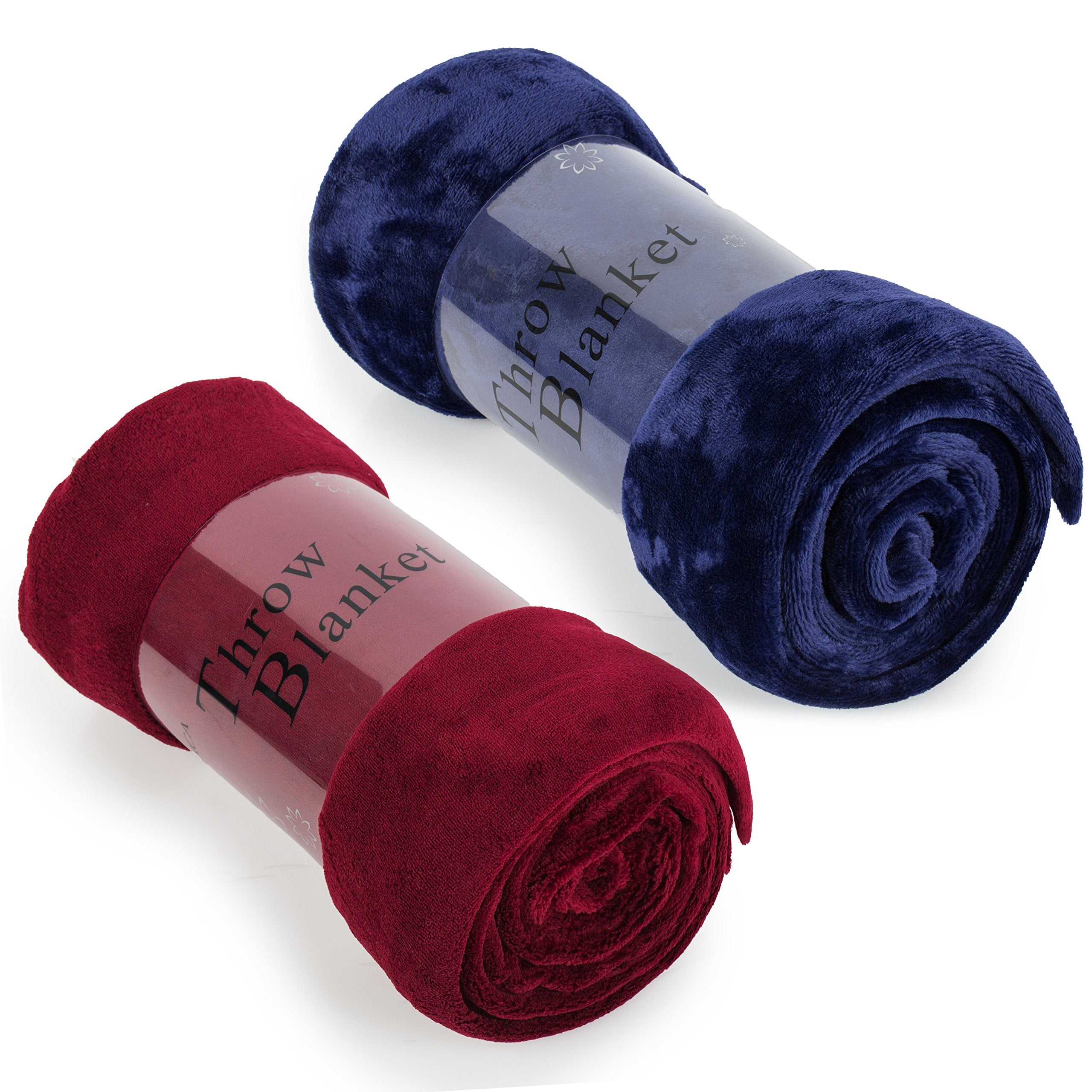 Jml Throw Blankets For Couch, Fleece Throw Blanket 2 Pack - Soft Warm, Lightweight Plush Throw Blanket Shawls And Wraps For Bed,