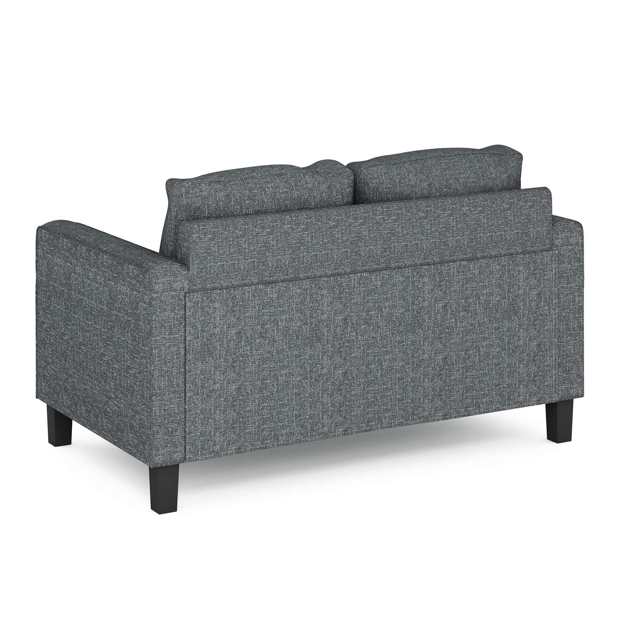 Furinno Bayonne Modern Upholstered Loveseat/Sofa Couch For Living Room, Gunmetal