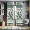 Ambesonne Art Floral Curtains, Gentle Flowers And Leaves Of Spring Garden With Ethnic Boho Details, Window Treatments 2 Panel Se
