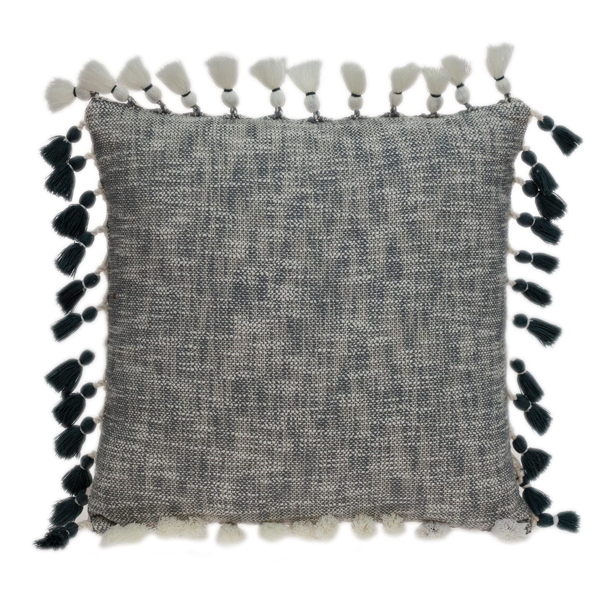 HomeRoots 100% Cotton Slate Grey Throw Pillow