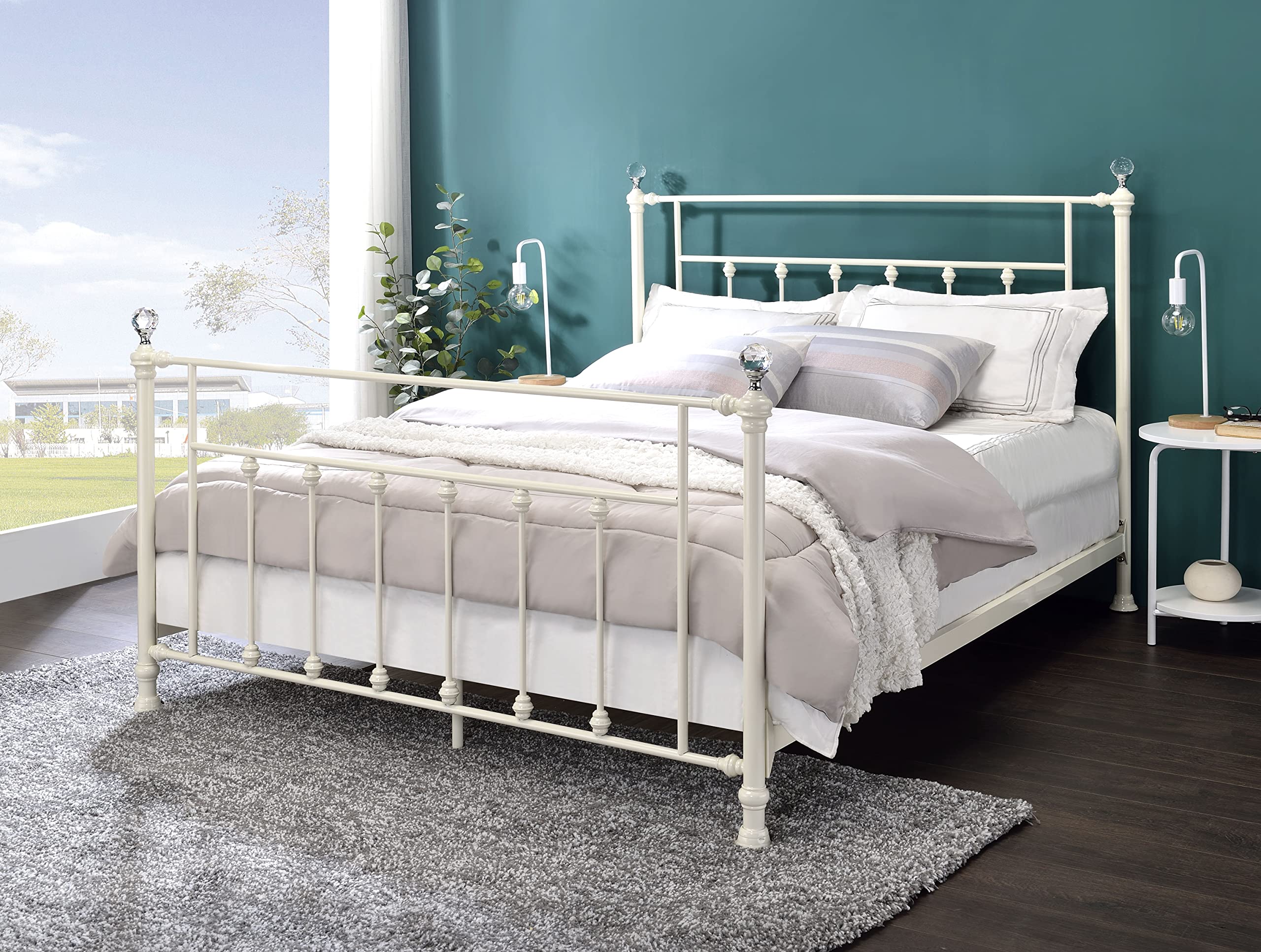 Acme Comet Metal Frame Full Bed in White