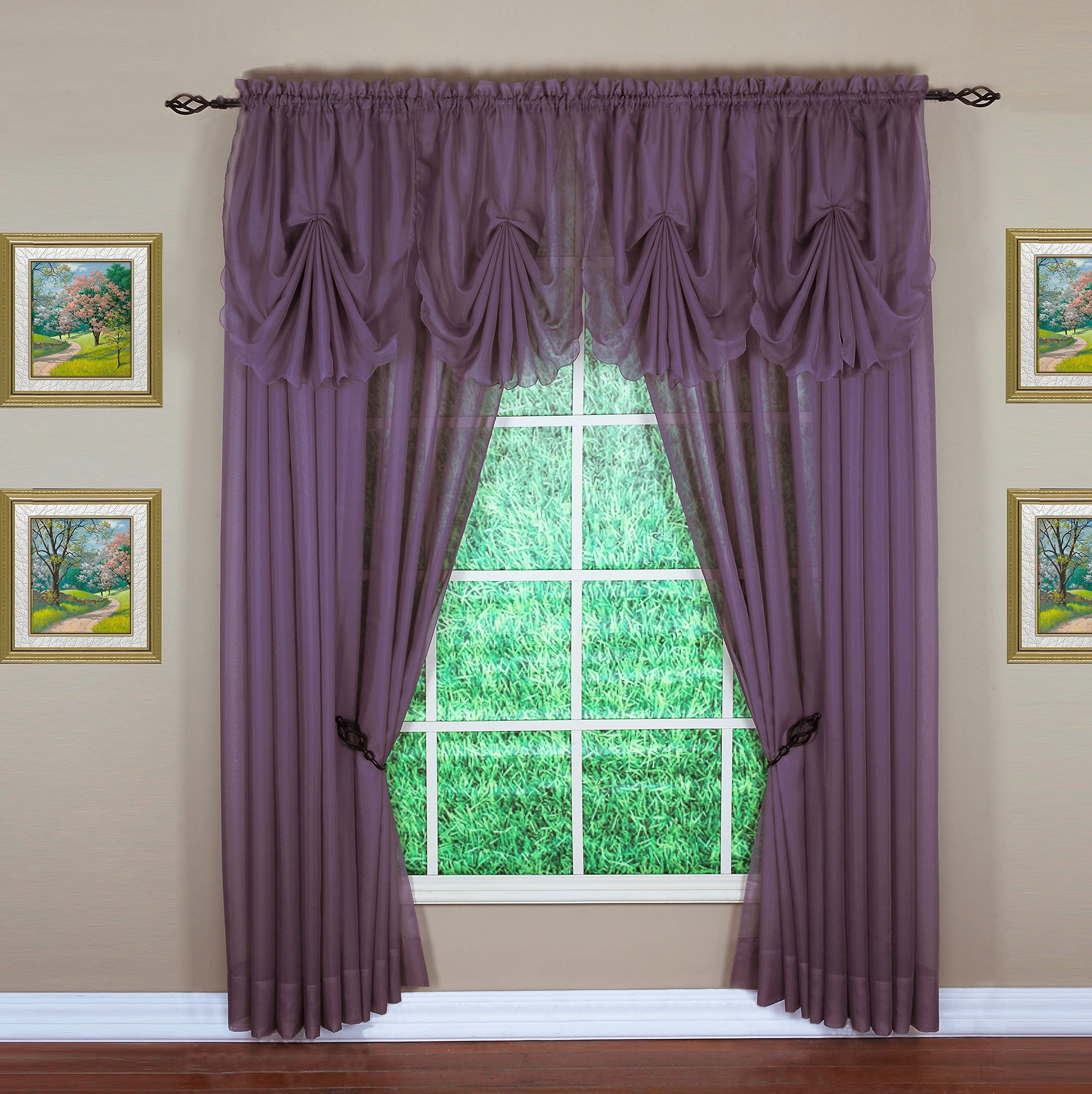 Today'S Curtain Emelia Original Voile Panel 90', Amethyst, 60' W X 90' L