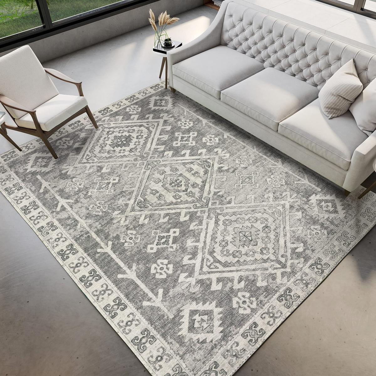 Dalyn Rugs Brisbane Br2 Aztec Medalion Silver 2'3&quot; X 7'6&quot;