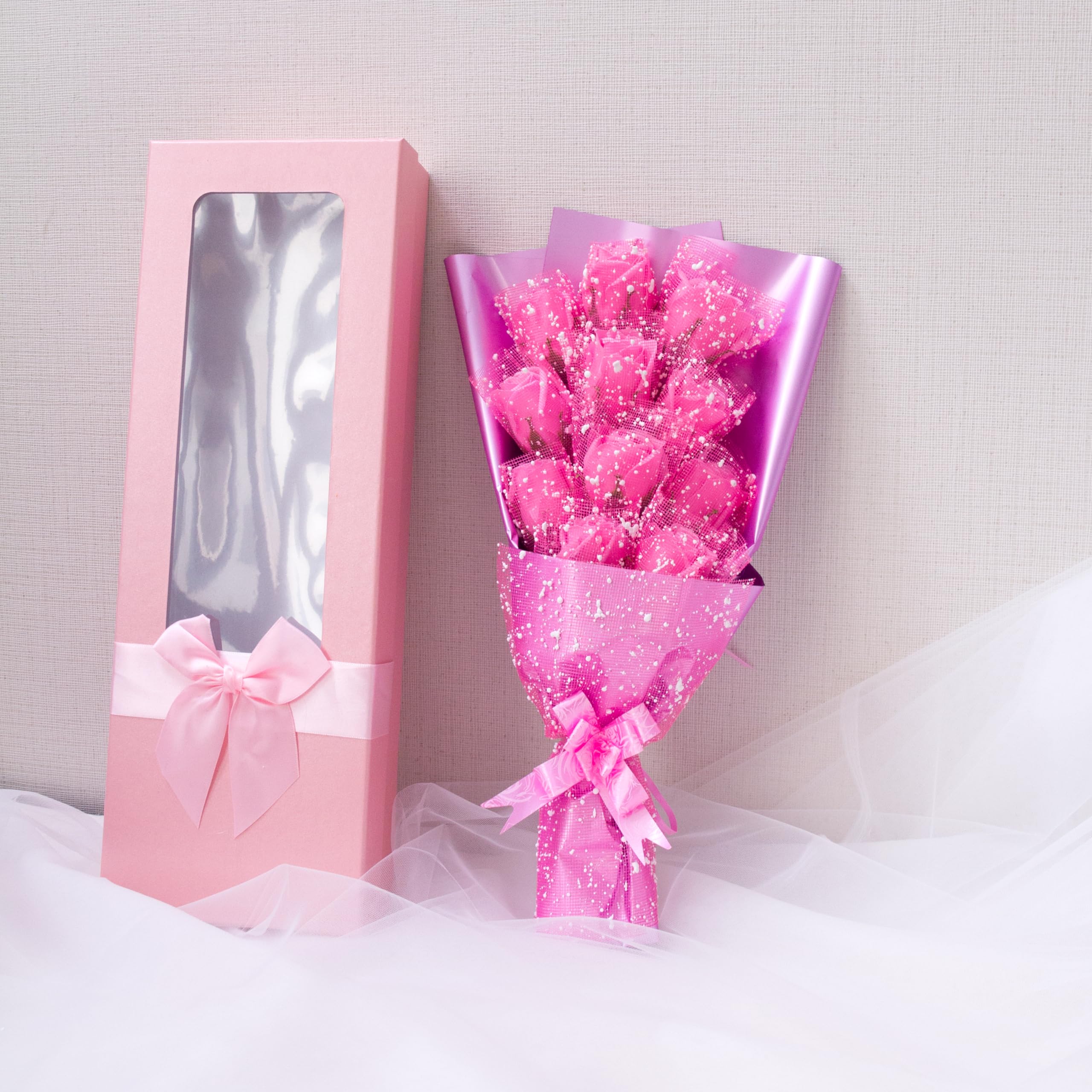 Abbie Home 11pcs Scented Forever Rose Bouquet with Gift Box- Birthday Mother's Day Graduation Wedding Appreciation Gift Annivers