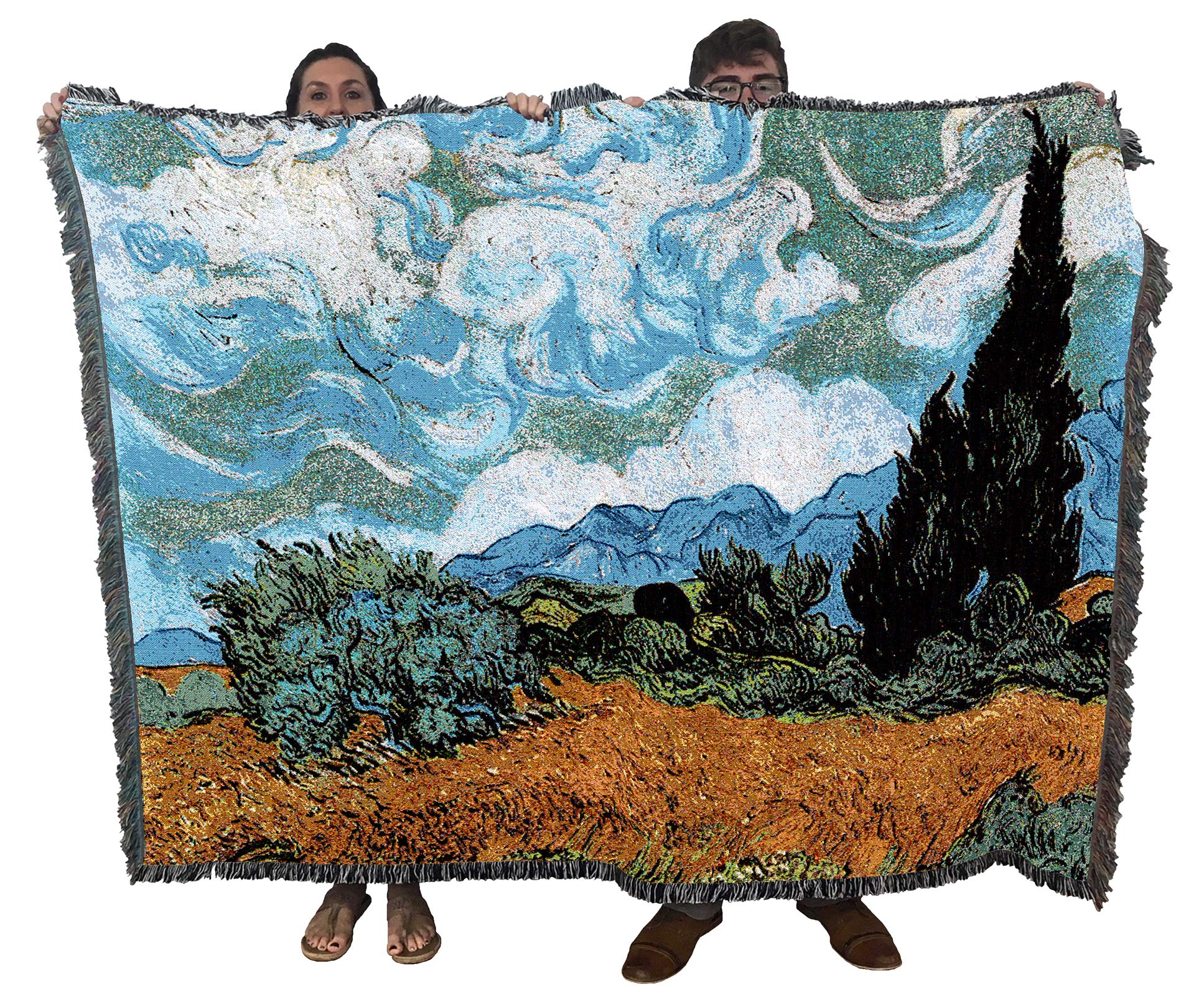 Pure Country Weavers Wheat Field With Cypresses Blanket By Vincent Van Gogh - Fine Art Gift Tapestry Throw Woven From Cotton - M