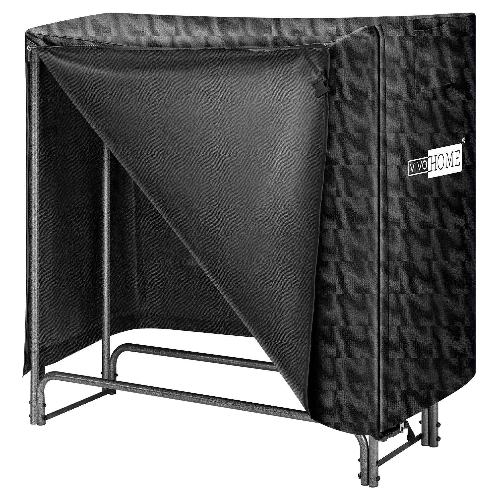 Vivohome 4Ft Heavy Duty Indoor Outdoor Firewood Storage Log Rack And Cover Combo Set