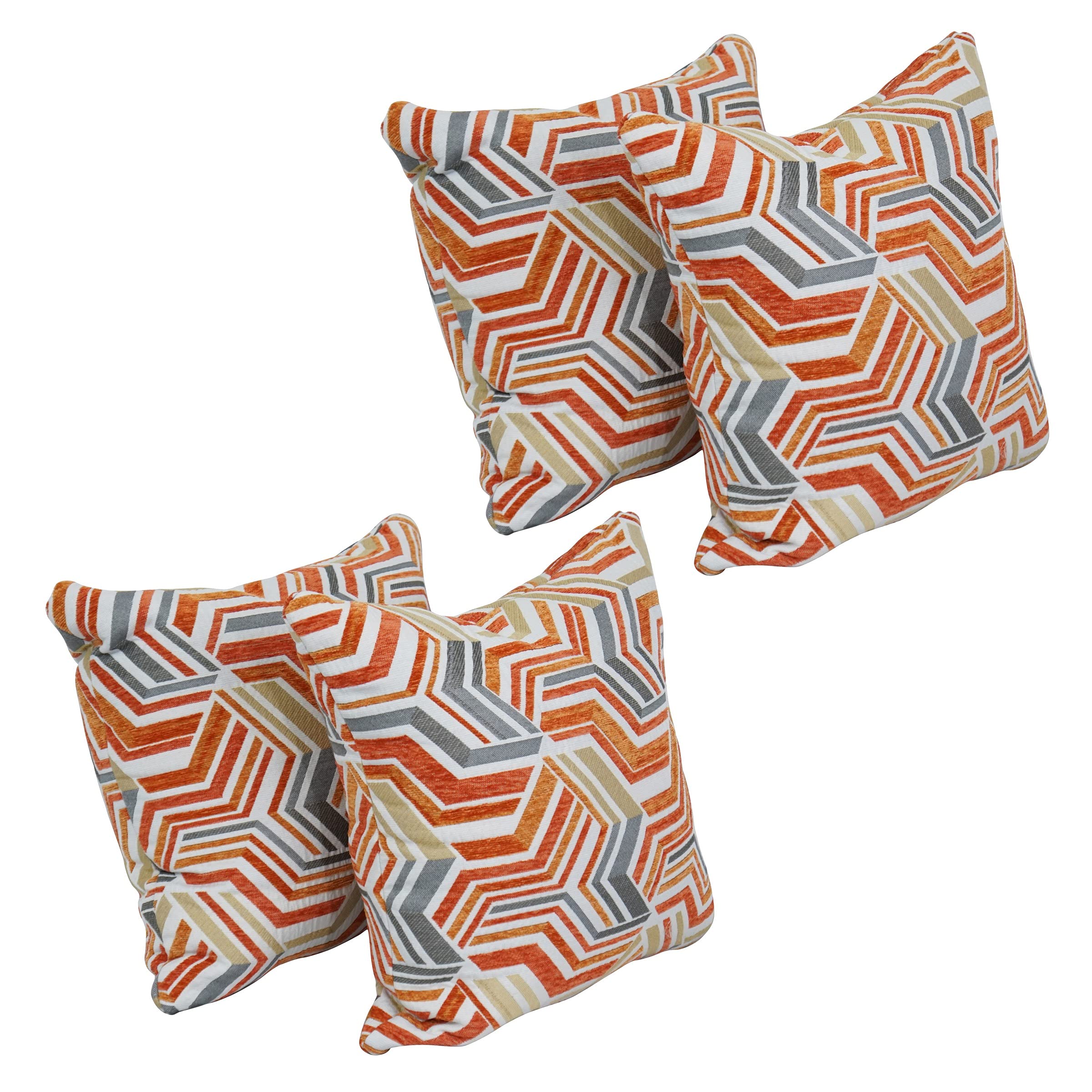 Blazing Needles Square Jacquard Throw Pillows, 17", Zucchini Tanger 4 Count