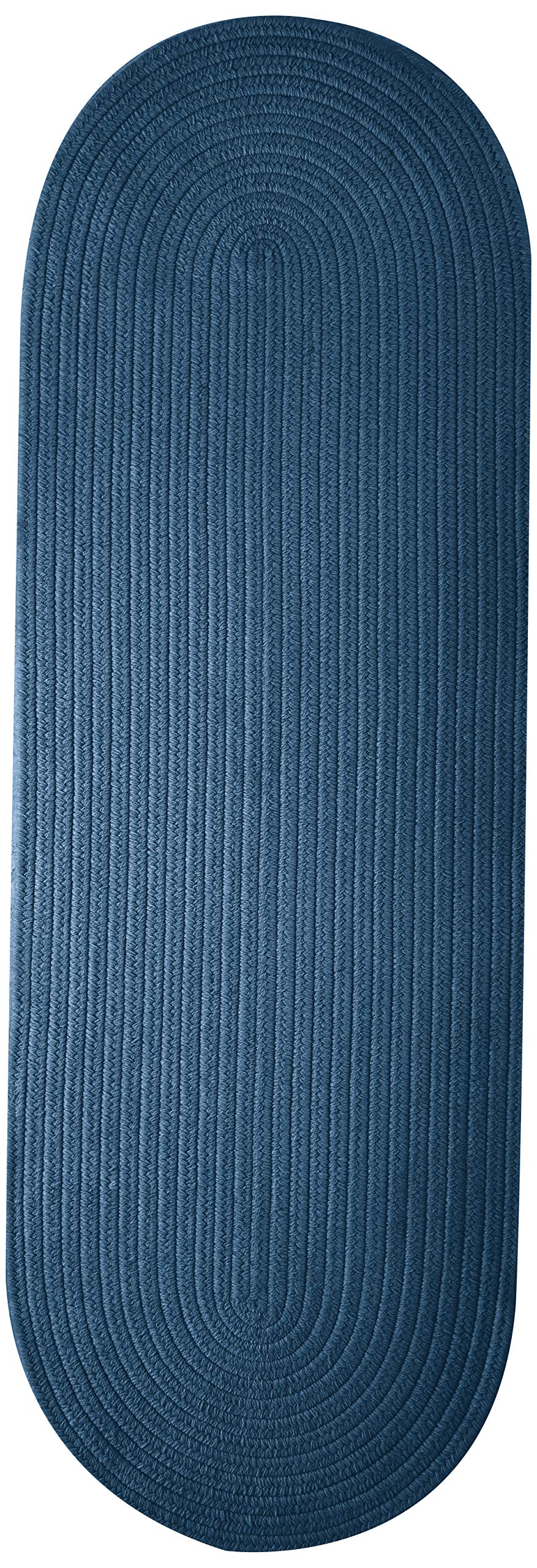 Colonial Mills Bristol Polypropylene Braided Rug, 2-Feet By 10-Feet, Federal Blue