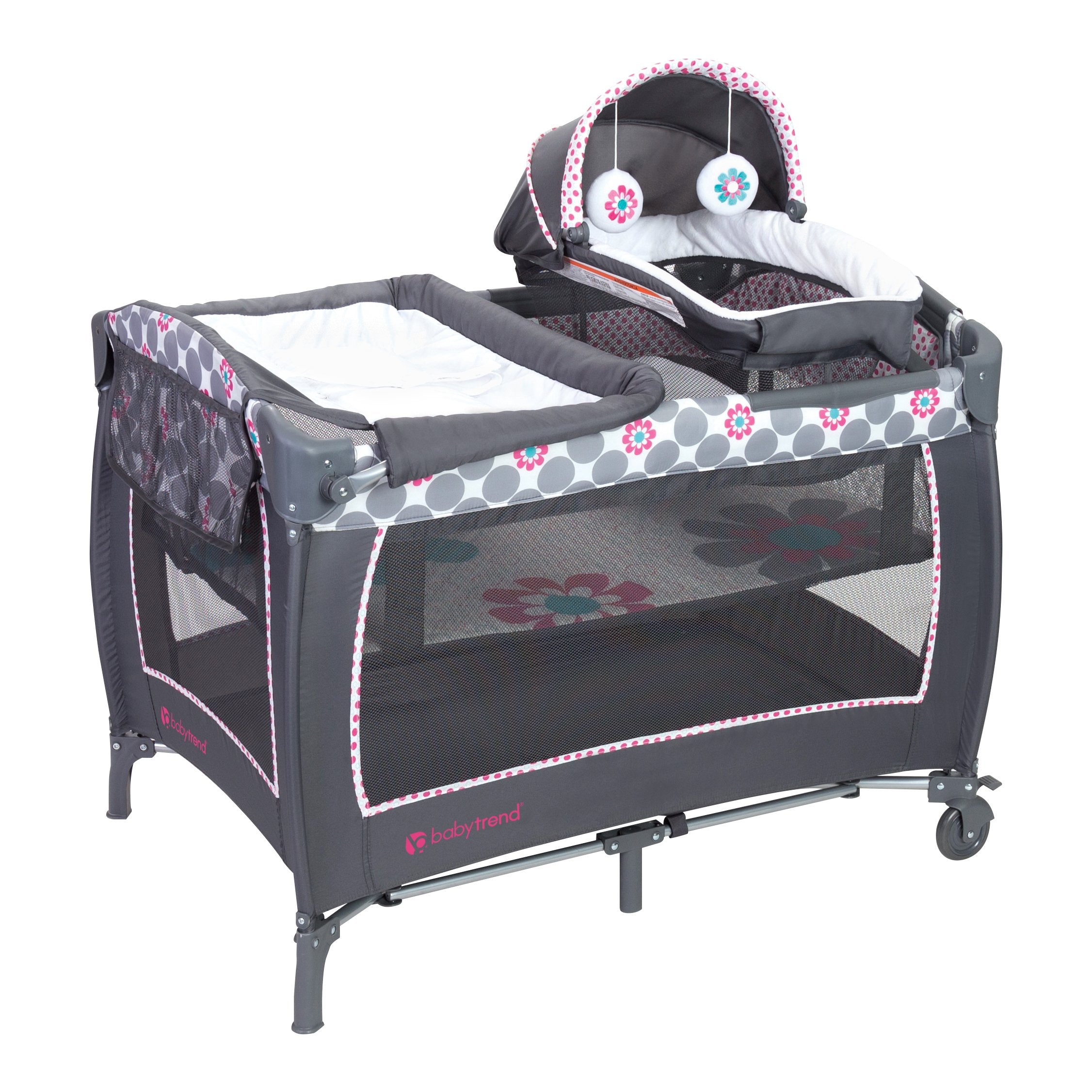 Baby Trend Lil Snooze Deluxe II Nursery Center Playard, Daisy Dots