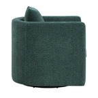 Comfort Pointe Sheldon Peacock Green Fabric Swivel Barrel Chair
