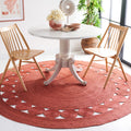 SAFAVIEH Natural Fiber Round Collection 8 Round Rust NF364P Handmade Boho Charm Farmhouse Jute Area Rug