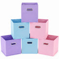 Dyrfolm 6 Pack Storage Bins, Fabric Storage Cubes, Multicolor