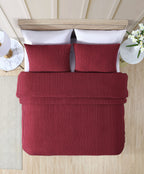Beatrice Home Fashions Channel Chenille, Standard Sham, Burgundy