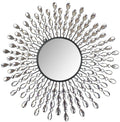 Lulu Decor, 23.50 Crystal Drop Wall Mirror, 9 Round Beveled Mirror Handmade for Living Room & Bedroom