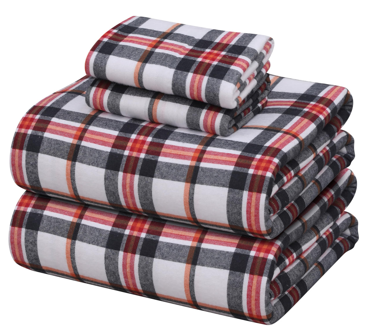 Zoyer Flannel Sheets Queen Size Set - Soft & Comfy Deep Pocket Cotton Flannel Bedding, Fitted Up To 16', Double Brushed Queen B