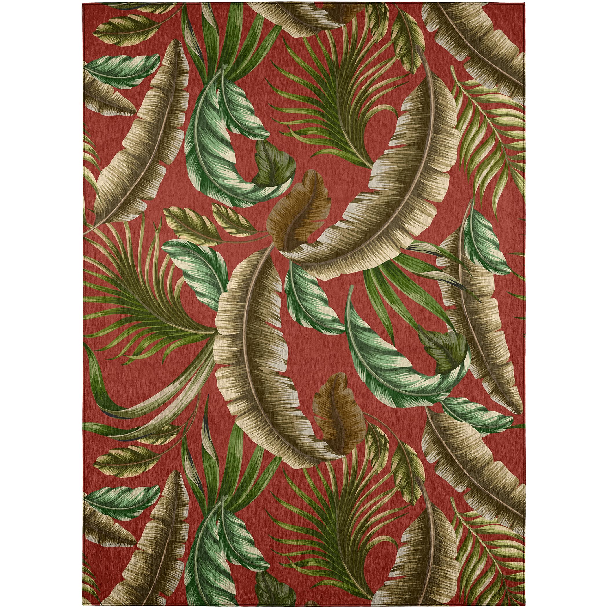 Dalyn Rugs Tropics Tc1 Red 3' X 5' Indoor Outdoor Area Rug, Easy Clean, Machine Washable, Non Shedding, Bedroom, Living Room, Dining Room, Kitchen, Patio Rug