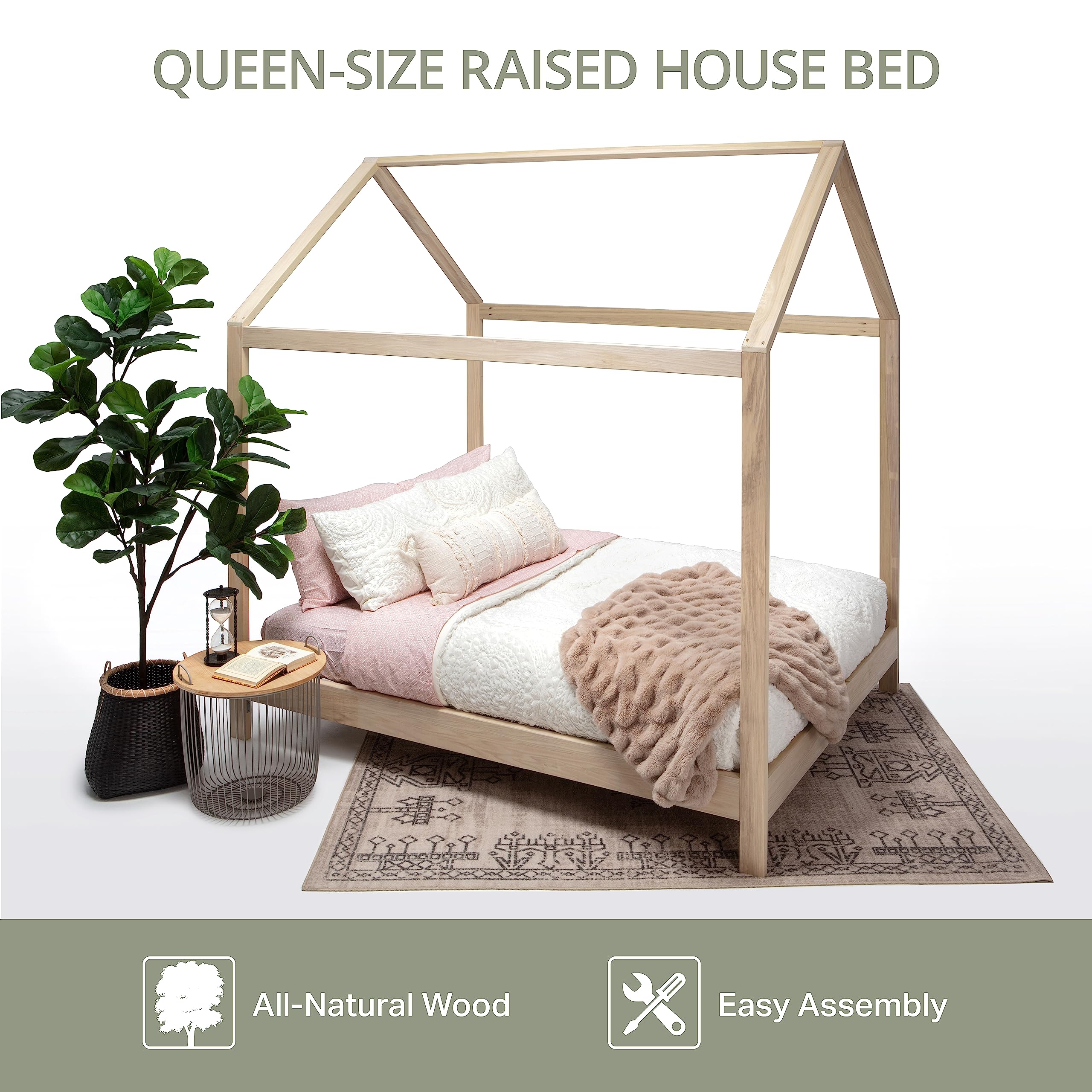 American Furniture Classics Model Queen SR Queen Size House Bed with Raised Base