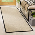 SAFAVIEH Natural Fiber Collection Runner Rug - 26 x 8, Marble & Black, Border Sisal Design, Easy Care, Ideal for High Traffic 