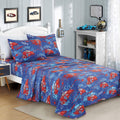Wpm World Products Mart Red Race Cars Print Kids Collection Bedding 3 Piece Racetrack Theme Twin Size Sheet Set With Flat Fitted
