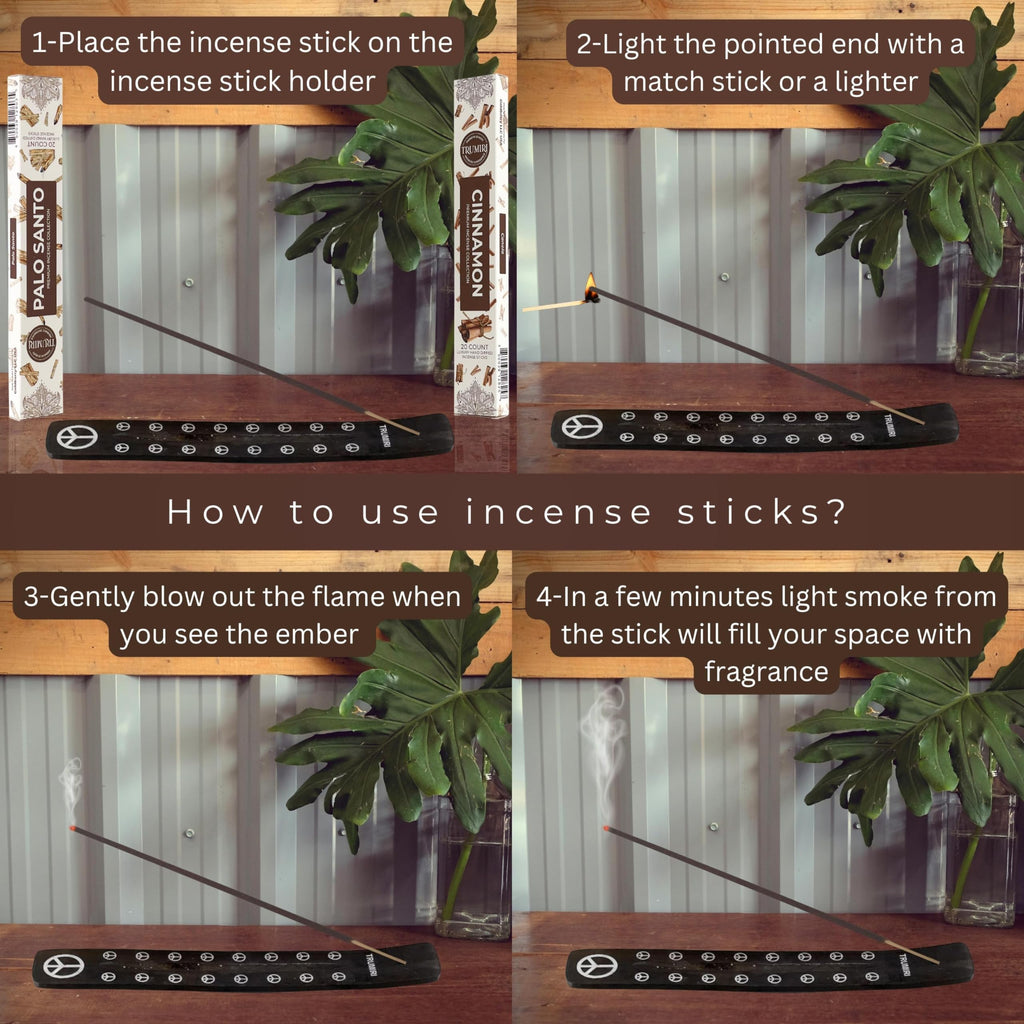 Trumiri Incense Sticks - Combo Pack Of 40 Insence-Sticks - 20 Palo Santo + 20 Cinnamon - Insenses - Insents - Incents - Inscense