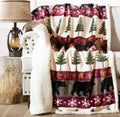 Carstens, Inc. Ultra Premium Super Soft Plush Sherpa Fleece Oversized Throw Blanket 54' X 68', Tall Pine