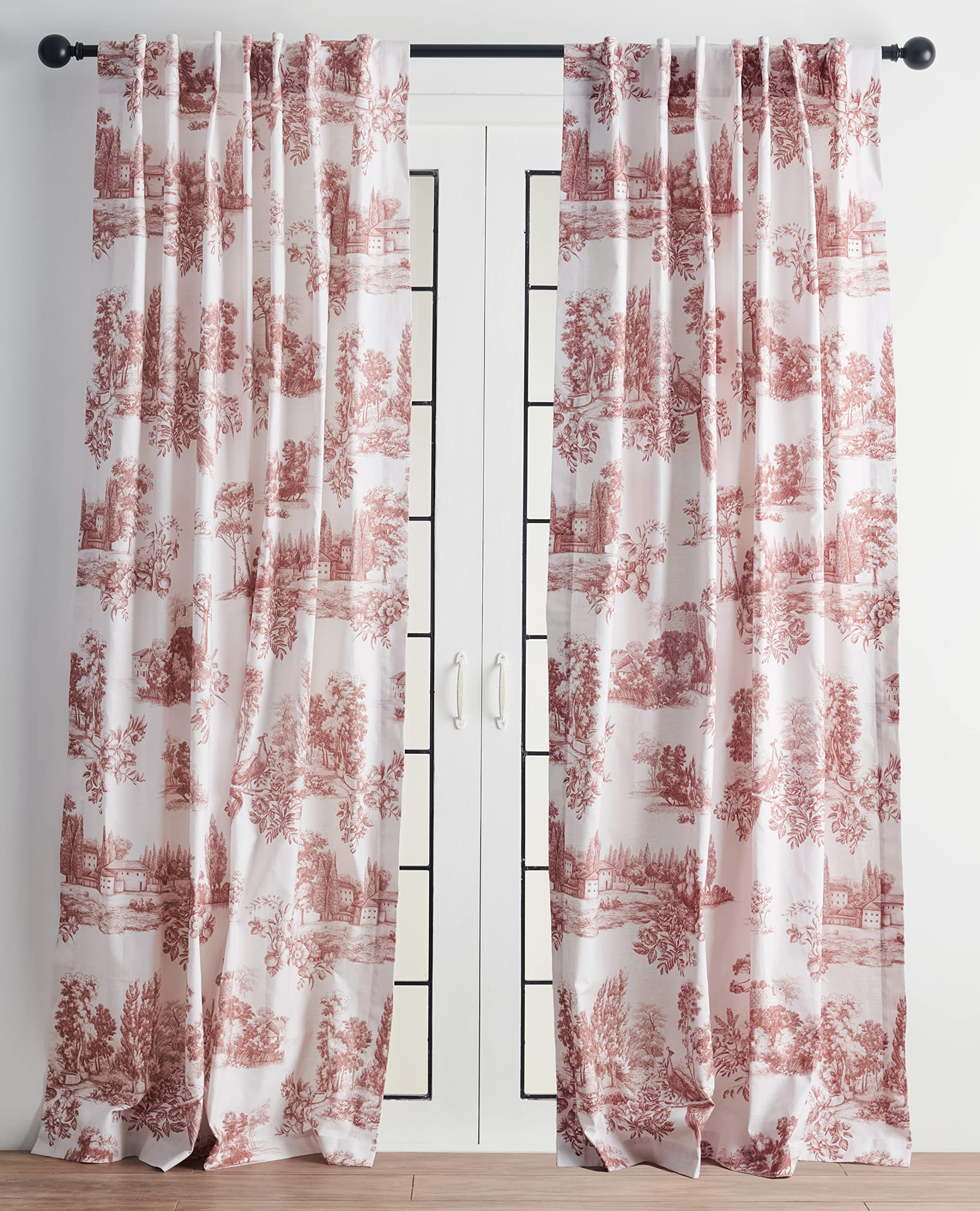 Maison D' Hermine Tailored Curtain 100% Cotton Two Panel 50'X96' Curtains, Easy Hanging With A Rod Pocket & Loop For Living Ro
