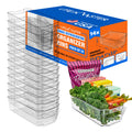 14Piece Stackable Refrigerator Bin Organizer Set with Easy Grip Handles  Clear MultiPurpose Storage Bins for Fridge and Pantr