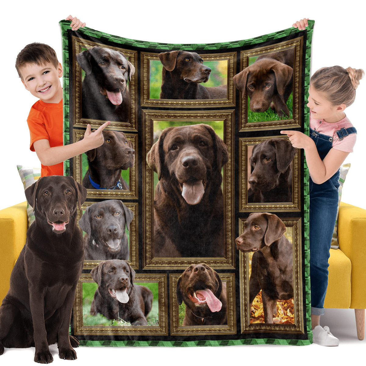 Chocolate Labrador Blanket For Kids Boys Girls, Chocolate Lab Gifts For Dog Lover, 40' X 50' Toddler Baby Blankets And Throws