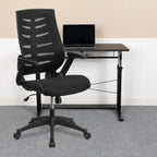 Flash Furniture Kale High Back Designer Black Mesh Executive Swivel Ergonomic Office Chair with Height Adjustable Flip-Up Arms