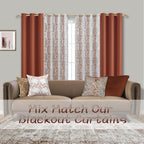 Mrs.Naturall Burnt Orange Curtains 42X54 Inches Long For Dining Room 2 Panels Blackout Room Darkening Curtain For Bedroom
