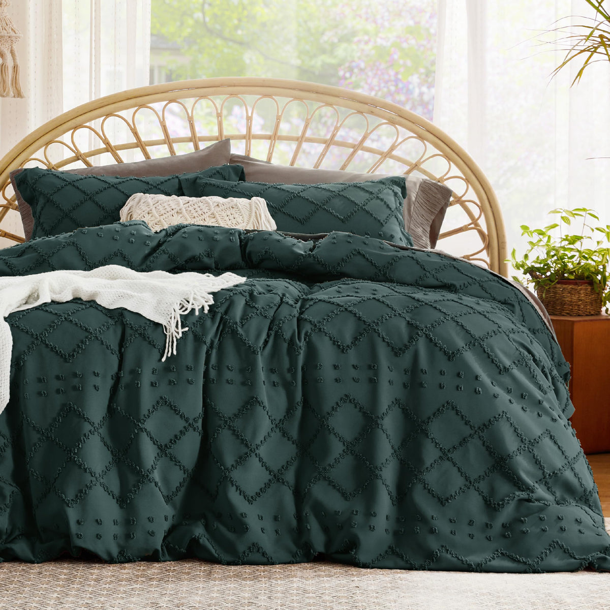 Bedsure Duvet Cover King Size - King Duvet Cover, King Boho Bedding For All Seasons, 3 Pieces Embroidery Shabby Chic Home Beddin