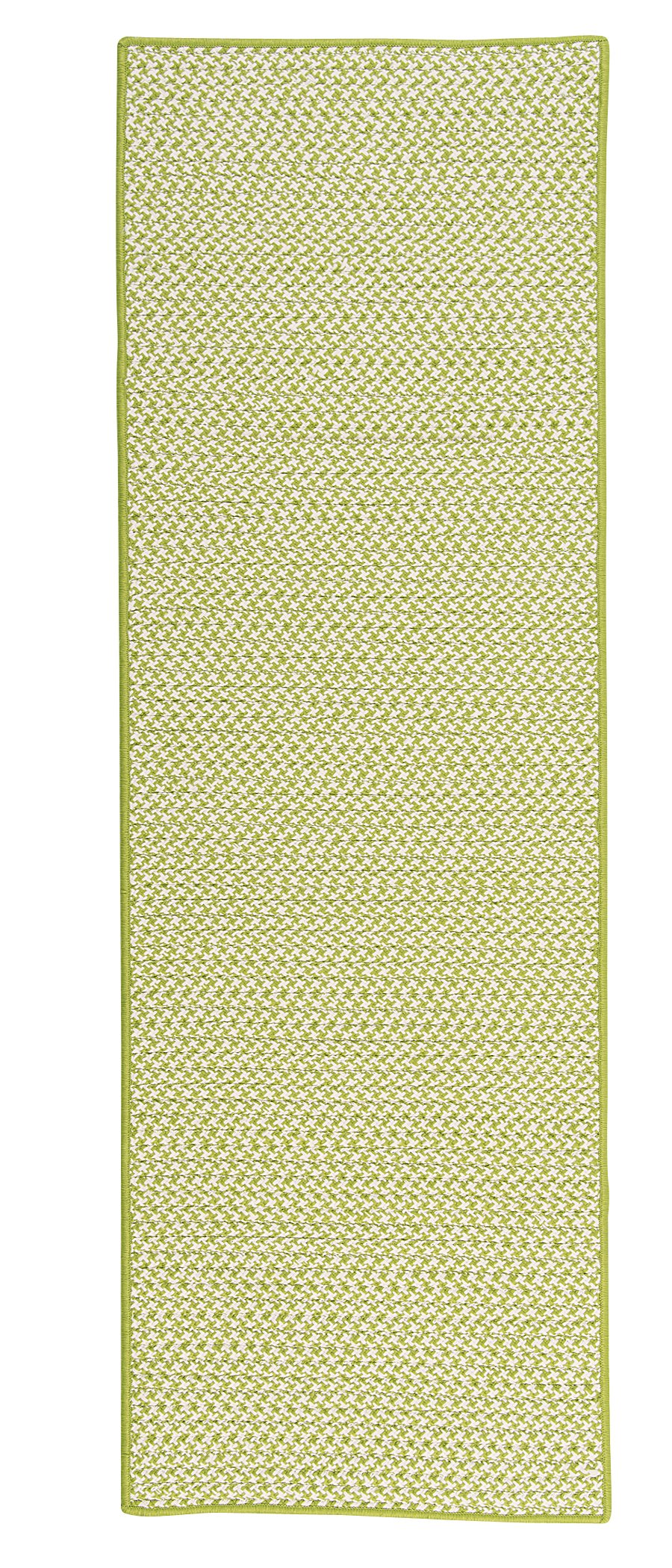 Outdoor Houndstooth Tweed Rug, 2 By 6-Feet, Lime