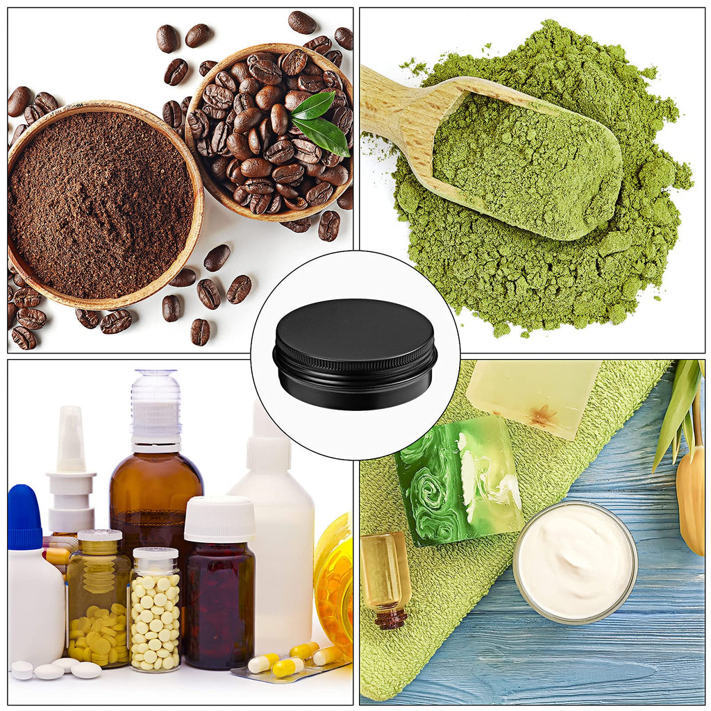 2 Oz Metal Round Tins Aluminum Tin Cans Salve Tins Containers With Screw Lid 10 Sheets Stickers For Salve Spice Candies Balms Ca