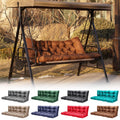 Gpqawer Outdoor Swing Cushions,Waterproof Swing Cushions 3 Seater Replacement With Backrest,Outdoor Thickened Bench Cushion With