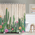 RosieLily Cactus Shower Curtain, Succulent Shower Curtain, Southwest Plant Tropical Desert Style Shower Curtain Set 72Wx72H Inch