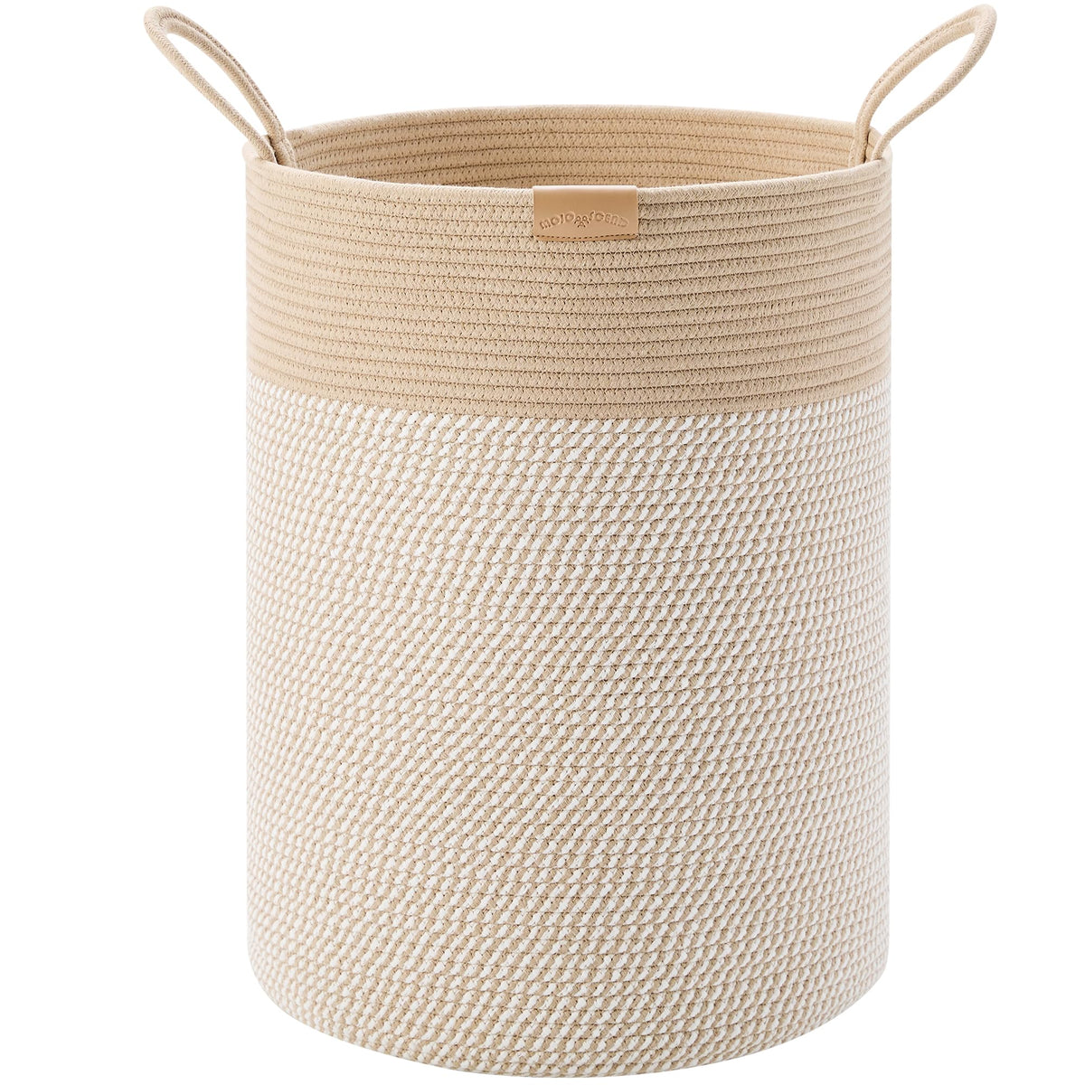 MOJOSCEND Boho Hamper Tall Woven Laundry Basket 80L Large