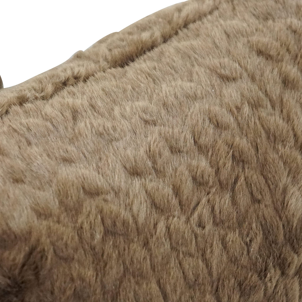 Blazing Needles Square Faux Fur Throw Pillows, 17", Dainty Mocha 2 Count