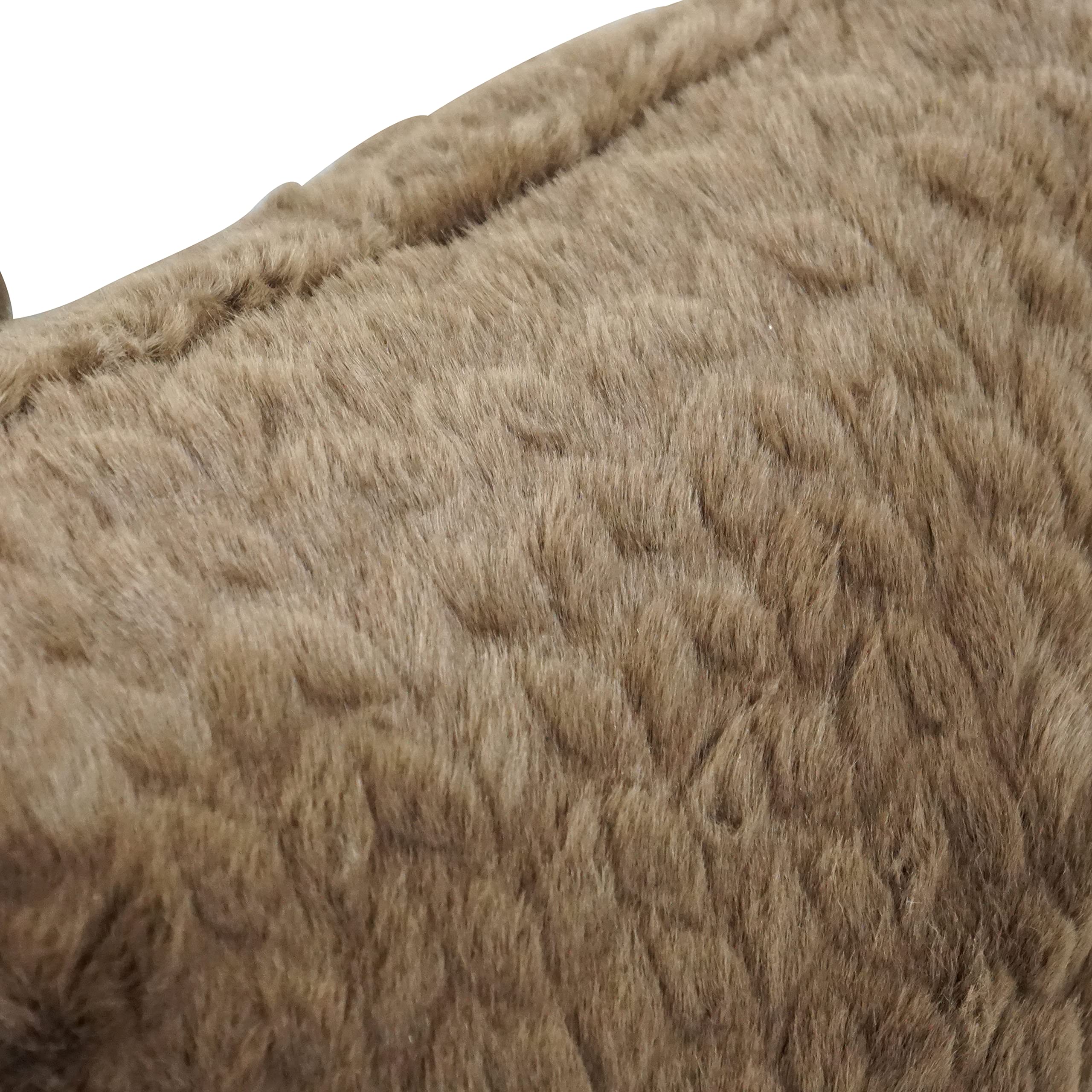 Blazing Needles Square Faux Fur Throw Pillow, 17&quot;, Dainty Mocha