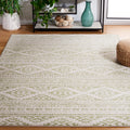 SAFAVIEH Tulum Collection Accent Rug - 4 x 6, Ivory & Sage, Moroccan Boho Tribal Design, Non-Shedding & Easy Care, Ideal for H