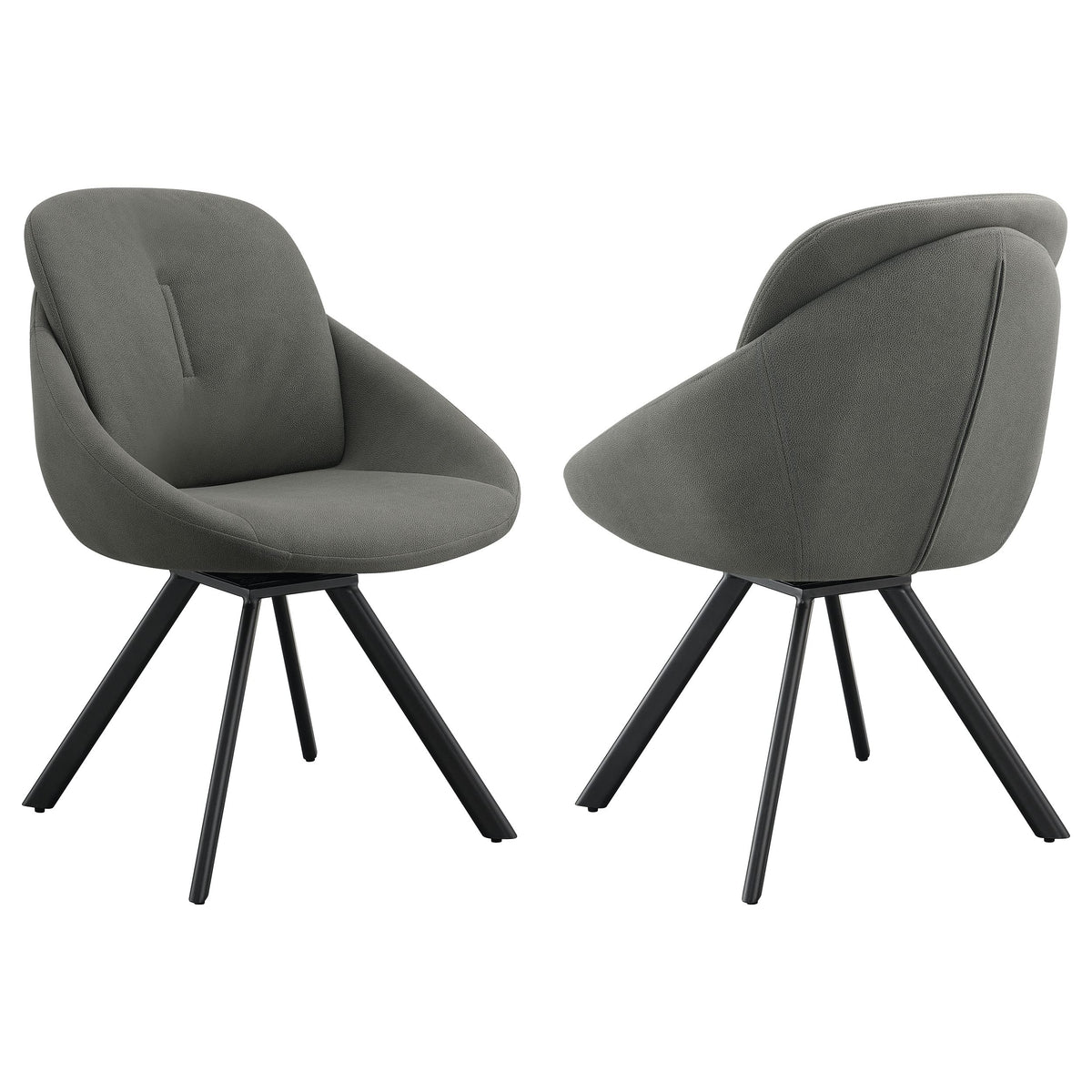 Coaster Home Furnishings Mina Upholstered Swivel Padded Side Chairs (Set Of 2), Charcoal