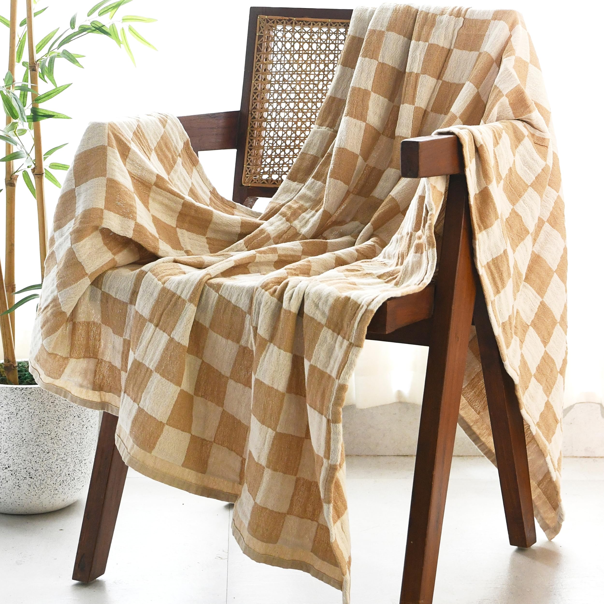 Folkulture Fall Throws for Couch 50'' x 60'', 100% Recycled Cotton Couch Blanket and Throws for Chair, Throw Blanket for Couch o