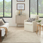 Nourison Versatile Indoor/Outdoor Cream 6' X 9' Area Rug, Easy Cleaning, Non Shedding, Bed Room, Living Room, Dining Room, Backyard, Deck, Patio (6X9)