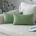 Miulee Pack Of 2 Sage Green Corduroy Pillow Covers 12 X 20 Inch Lumbar Throw Pillow Covers Pillowcases For Spring Sofa Bedroom C